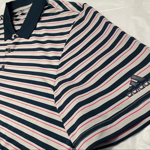 Adidas stripe Golf polo Large - Picture 2 of 4
